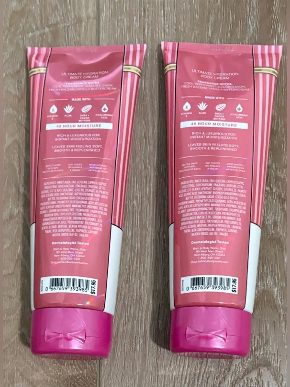 2 - BATH & BODY WORKS TWISTED PEPPERMINT ULTIMATE HYDRATION BODY CREAM NEW